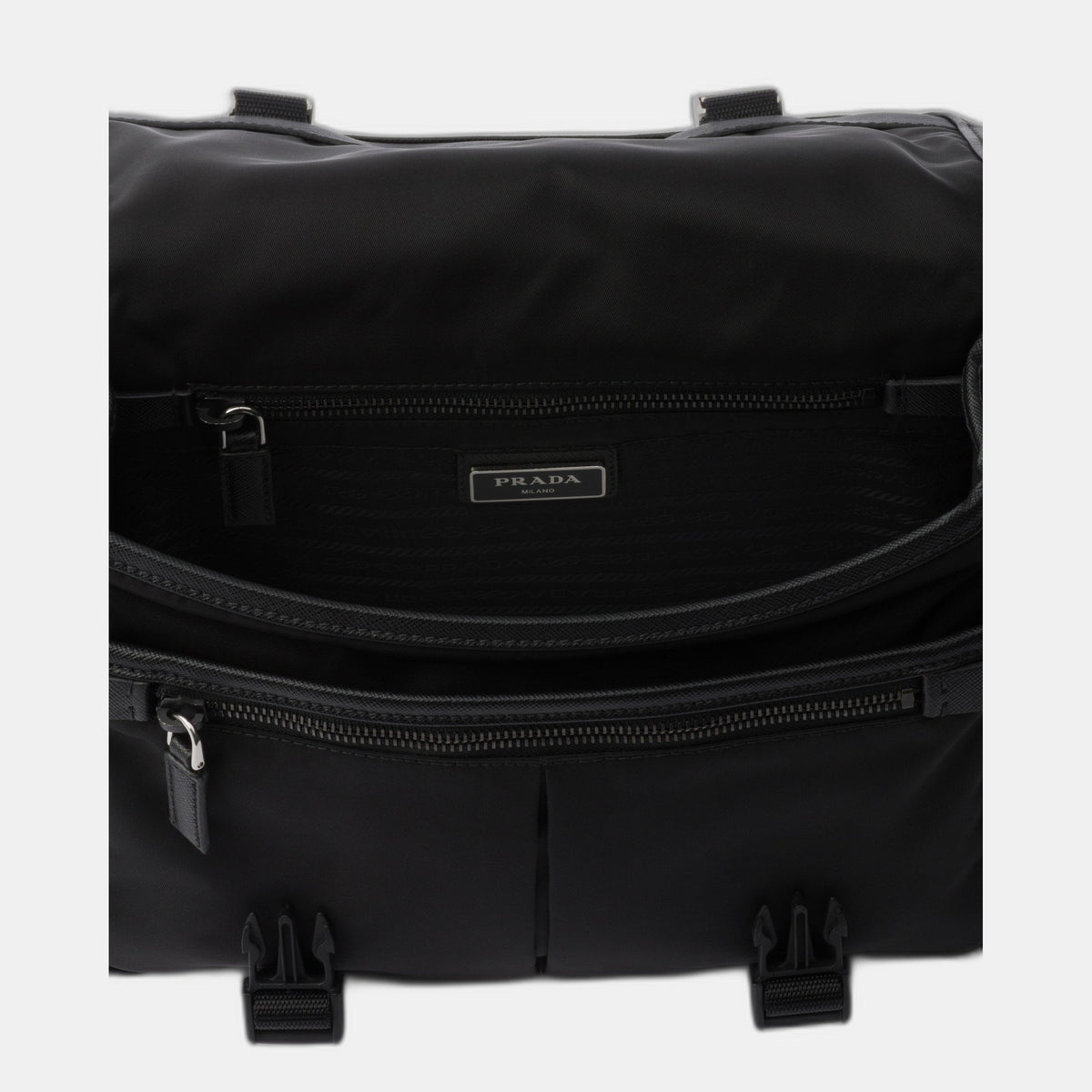 Sac porté épaule en Re-Nylon et cuir Saffiano - #12