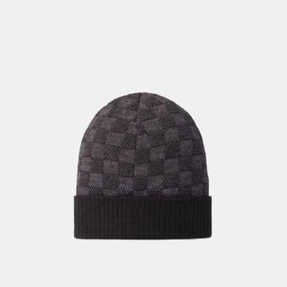 Bonnet et Écharpe Néo Petit Damier Noir