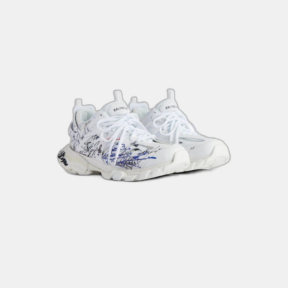 SNEAKER TRACK AUTOGRAPHE EN BLANC/NOIR/BLEU/ROUGE