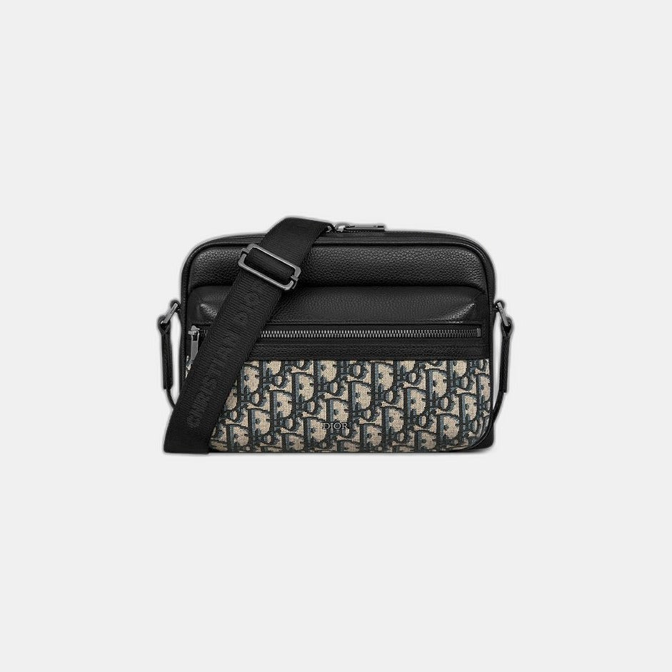 Sac Messenger zippé Rider 2.0 Noir et Beige