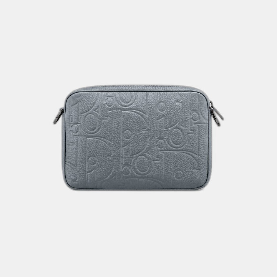 Triple Pouch Saddle Cuir Gris