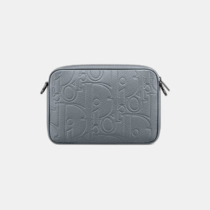 Triple Pouch Saddle Cuir Gris