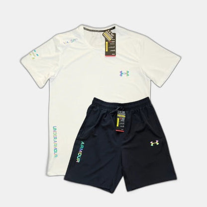 Ensemble short/t-shirt Under Fluo Blanc