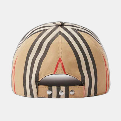 Casquette de baseball coton carreaux traditionnels monogramme beige