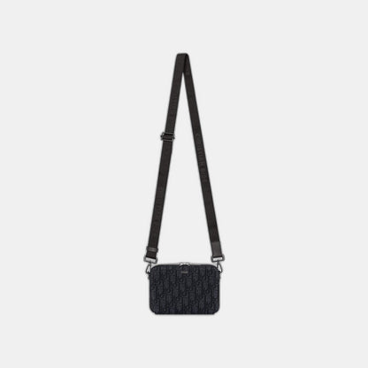 Pochette zippée à bandoulière
Toile jacquard Dior Oblique noir - #1