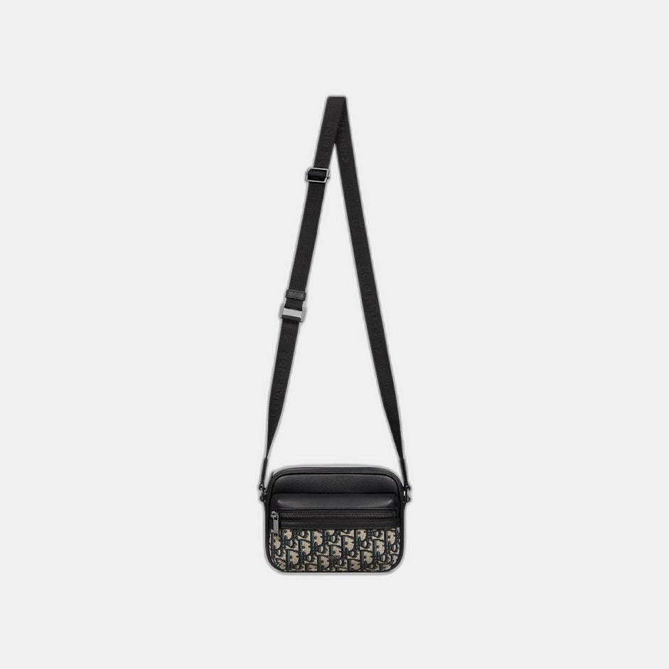 Mini sac Messenger zippé Rider 2.0 Noir et Beige