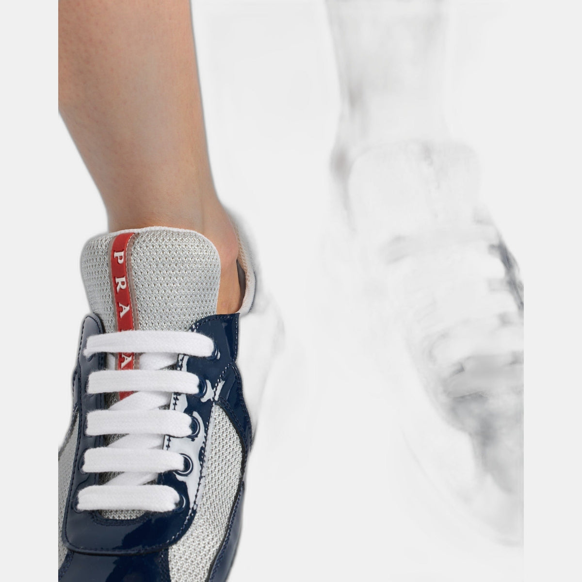 Baskets Prada America’s Cup en tissu Bike bleu roi