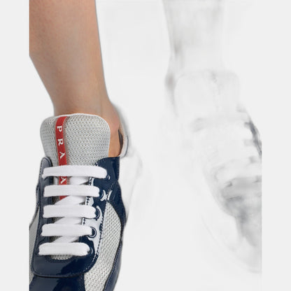 Baskets Prada America’s Cup en tissu Bike bleu roi