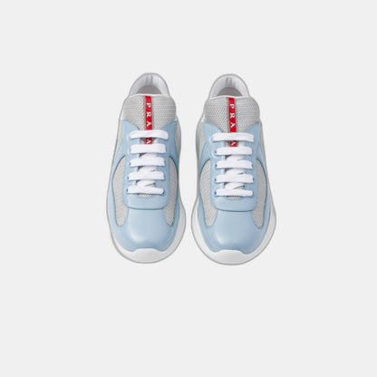 Baskets Prada America’s Cup en tissu Bike bleu ciel
