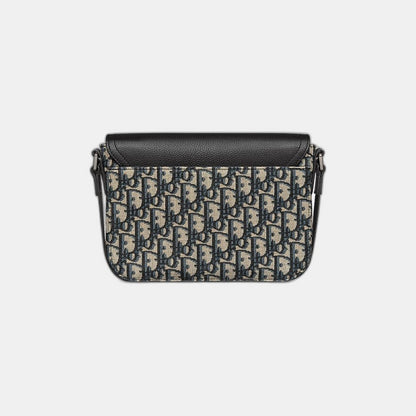 Sac Messenger à rabat Saddle Small Noir et Beige