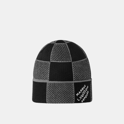 Bonnet et Écharpe Damier Heritage Noir