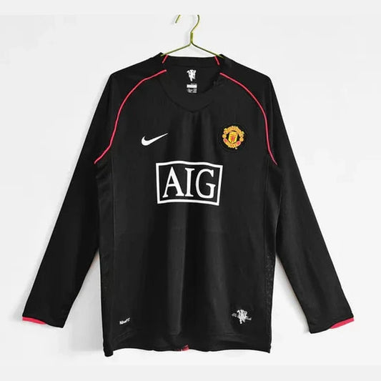 Maillot 07-08 Manchester United Exterieur Manches Longues