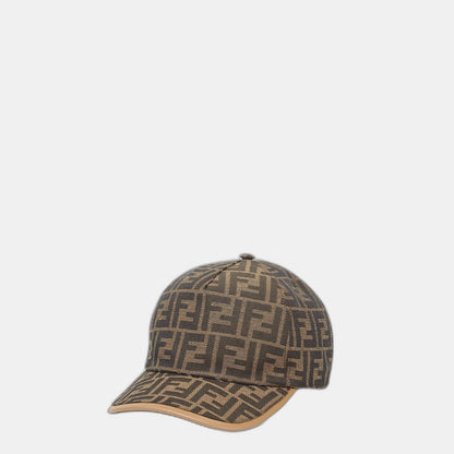 Casquette de baseball en tissu jacquard FF brun
