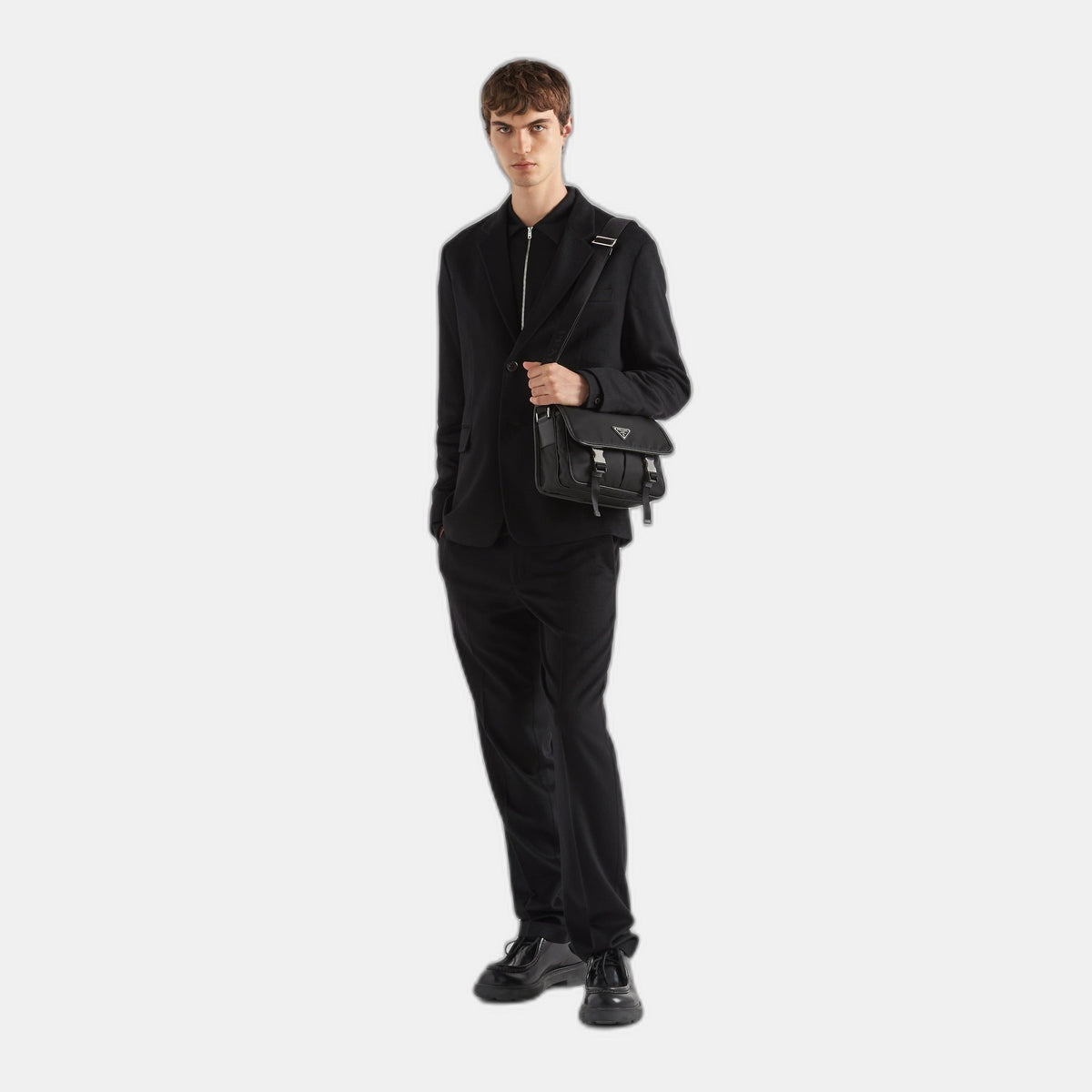 Sac porté épaule en Re-Nylon et cuir Saffiano - #12