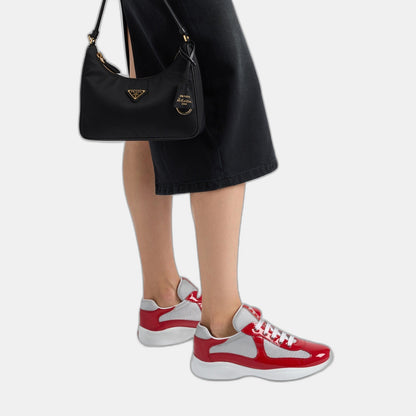 Baskets Prada America’s Cup en tissu Bike rouge