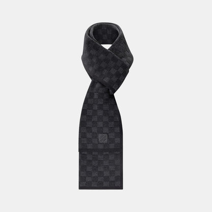 Bonnet et Écharpe Néo Petit Damier Noir