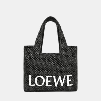 LOEWE - Petit  Font Tote en raphia Noir
