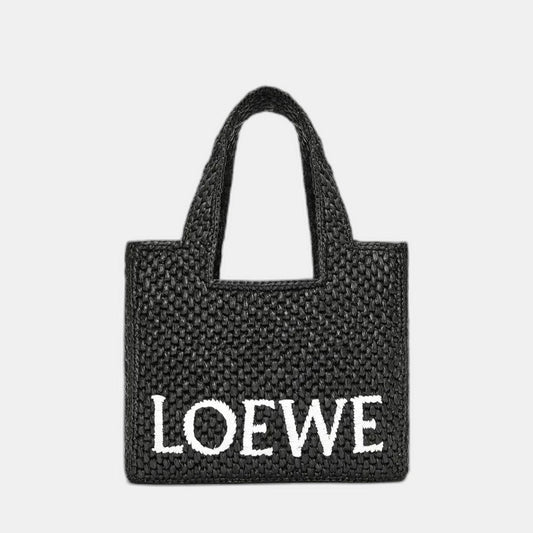 LOEWE - Petit  Font Tote en raphia Noir