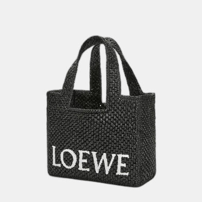 LOEWE - Petit  Font Tote en raphia Noir