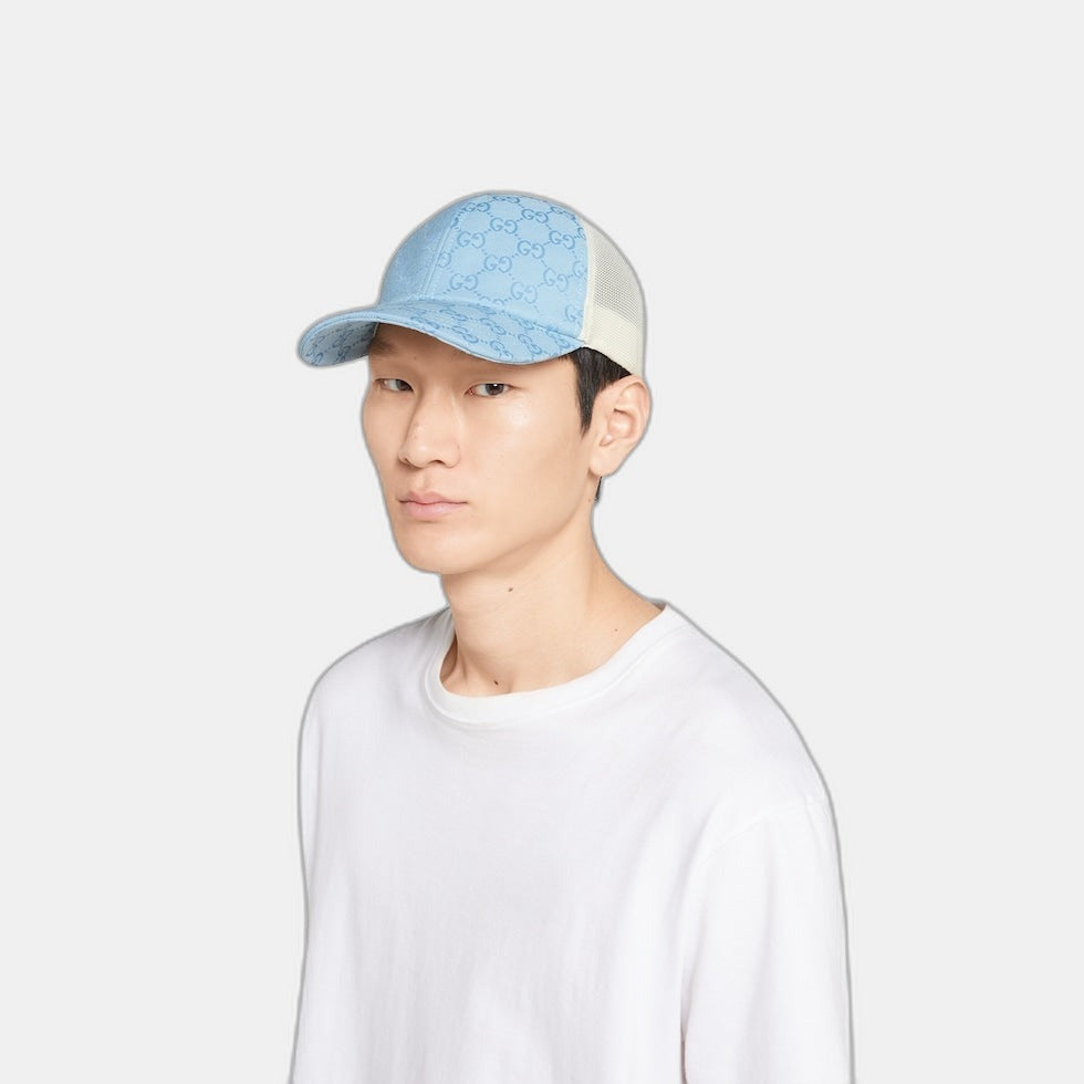 CASQUETTE EN TOILE ORIGINAL GG BLEU BLANC