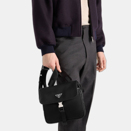 Sac porté épaule en Re-Nylon et cuir Saffiano - #13