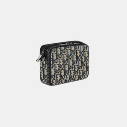 Pochette zippée à bandoulière Toile jacquard Dior Oblique noir - #2