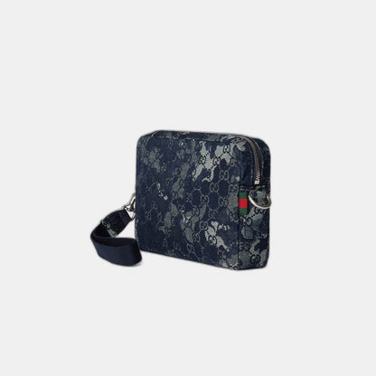 Sac à bandoulière en denim GG petit format