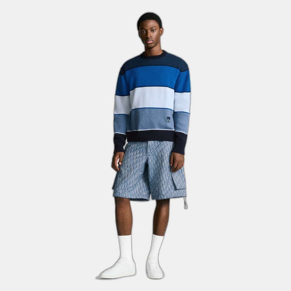 Bermuda cargo Dior Oblique
Twill de coton mélangé bleu