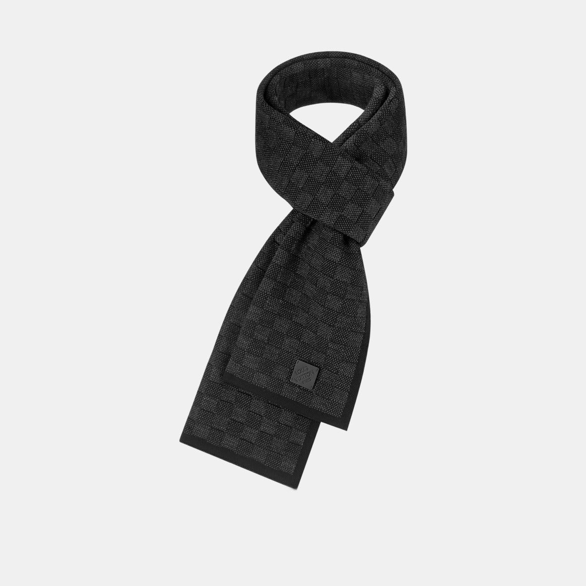 Bonnet et Écharpe Néo Petit Damier Noir