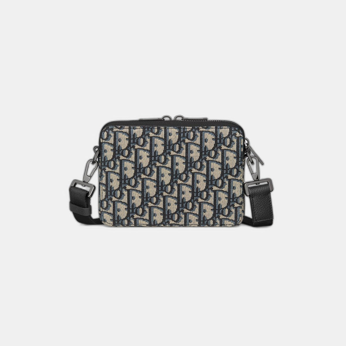 Pochette zippée à bandoulière Toile jacquard Dior Oblique noir - #2