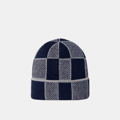 Bonnet et Écharpe Damier Heritage Bleu Marine