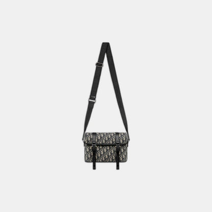 Sac Messenger à rabat Dior Hit The Road Noir et Beige