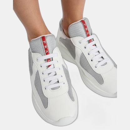 Baskets Prada America’s Cup en tissu Bike blanc