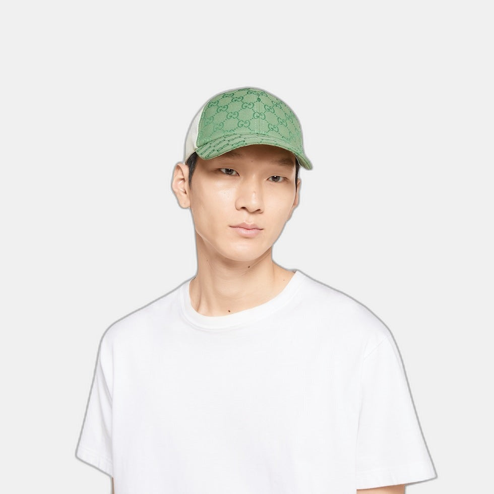 CASQUETTE EN TOILE ORIGINAL GG VERT BLANC