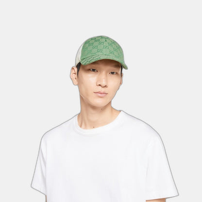 CASQUETTE EN TOILE ORIGINAL GG VERT BLANC