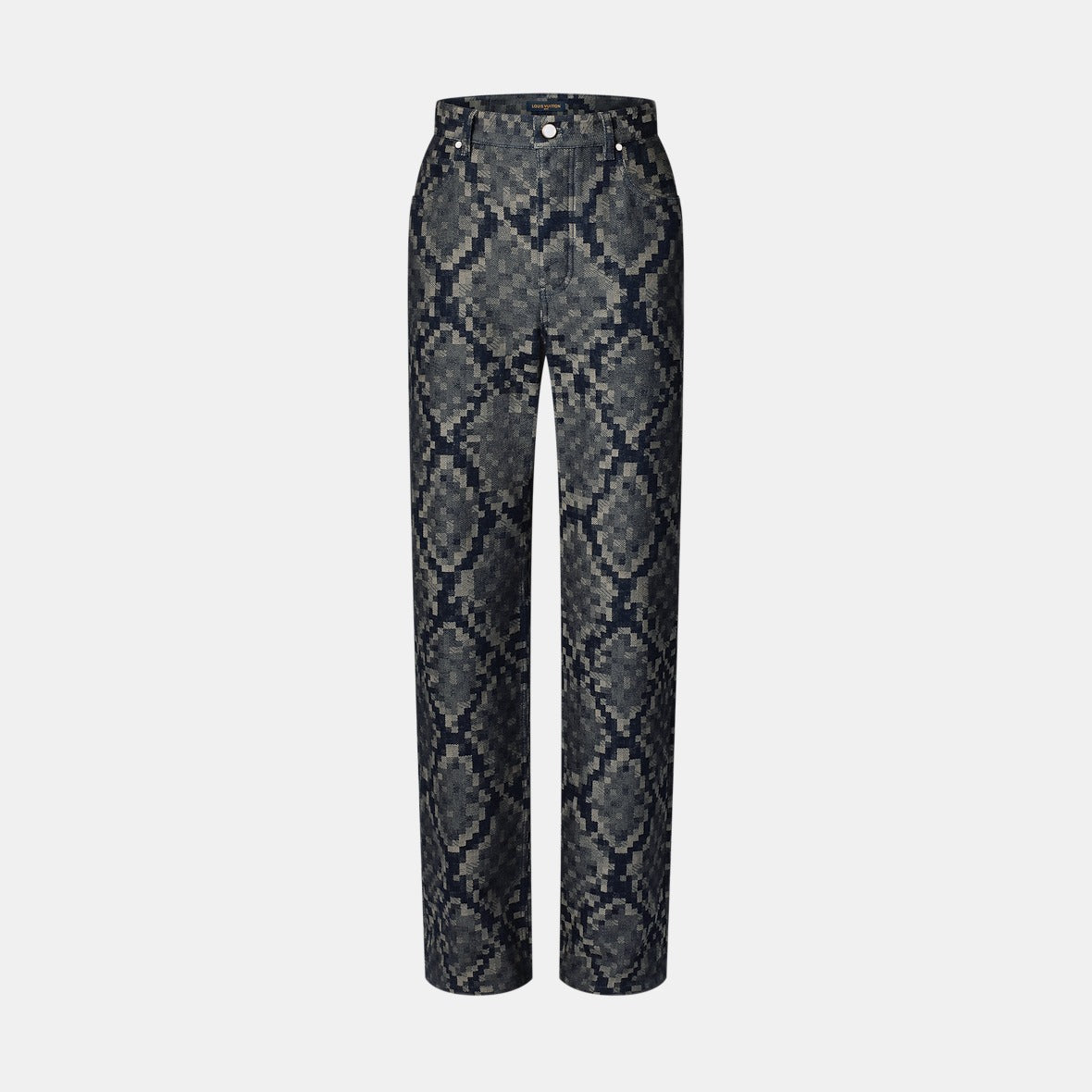 Pantalon droit en denim graphique