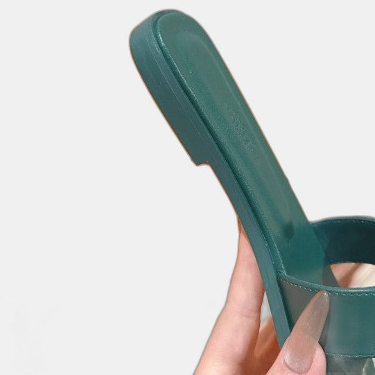 Hermes - Claquettes Vert Bouteille