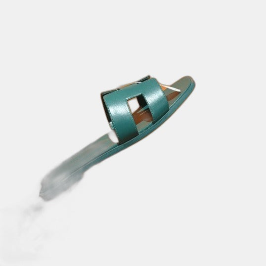 Hermes - Claquettes Vert Bouteille