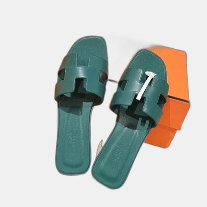 Hermes - Claquettes Vert Bouteille