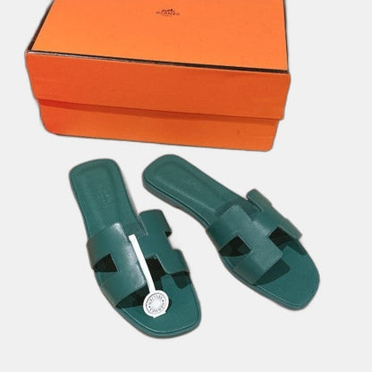 Hermes - Claquettes Vert Bouteille