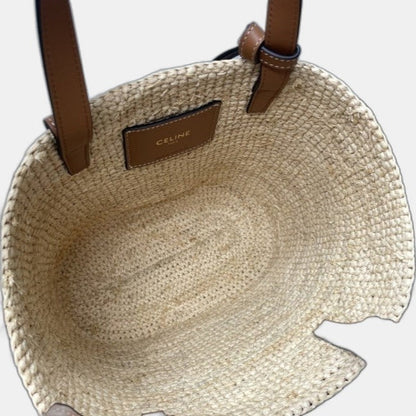 Céline - Classic Panier petit modèle Souple Raphia et veau