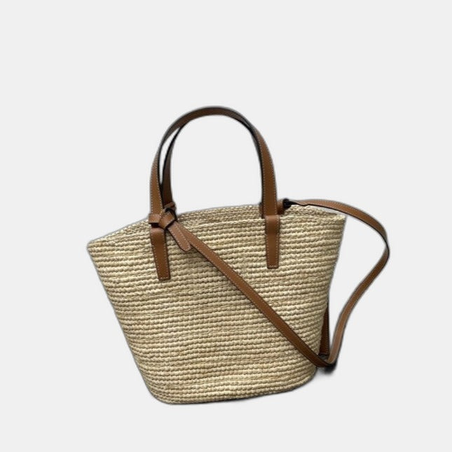Céline - Classic Panier petit modèle Souple Raphia et veau