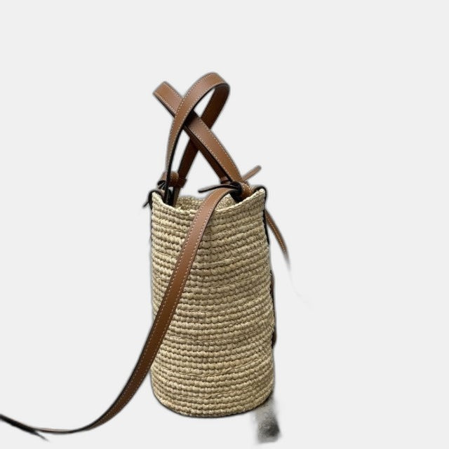 Céline - Classic Panier petit modèle Souple Raphia et veau