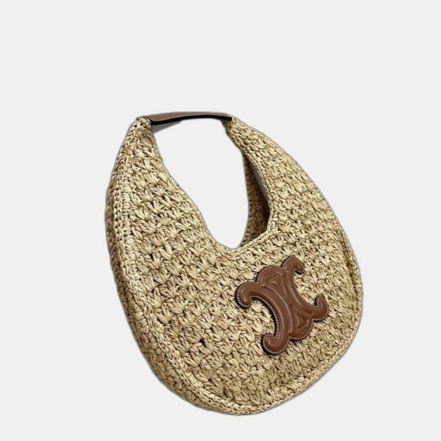 Céline - HOBO BAG IN Raffia and Calfskin