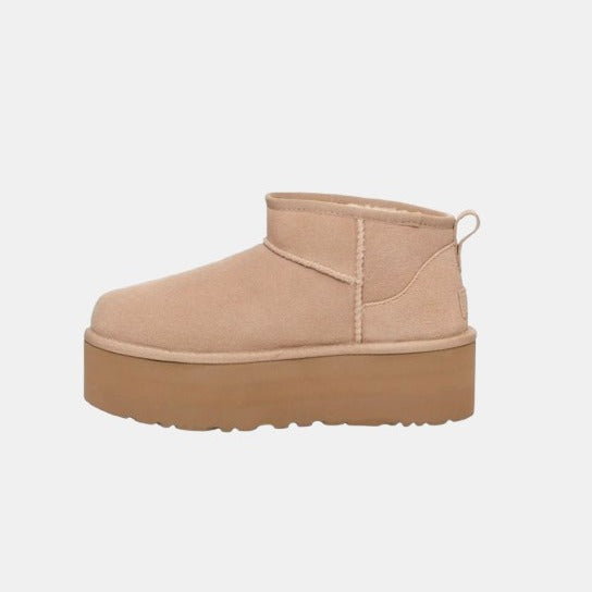 UGG Botte Classic Ultra Mini à plateforme Beige