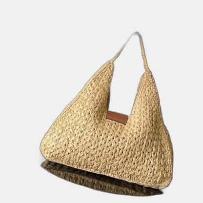 C­eli­ne - Classic Panier Cabas Triangle Raffia Calfskin