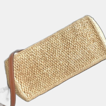 C­eli­ne - Small Cabas Thais Raffia Calfskin Top