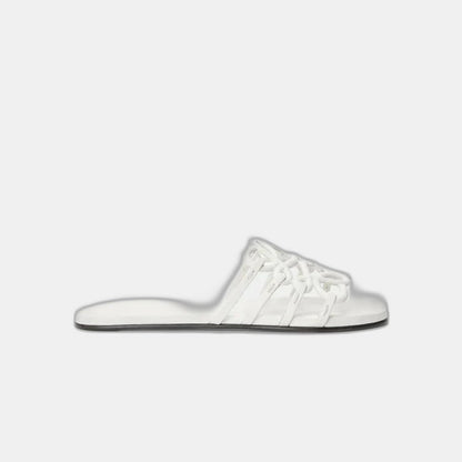 LOEWE - Petal Anagram slide in soft calfskin Blanc