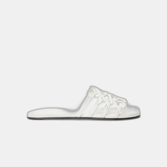 LOEWE - Petal Anagram slide in soft calfskin Blanc
