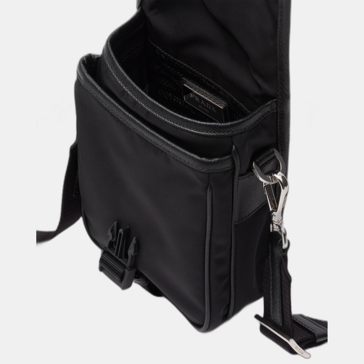 Sac porté épaule en Re-Nylon et cuir Saffiano - #6
